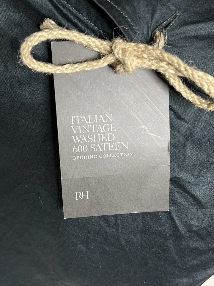 Restauración Hardware Italiano Vintage-Lavado 600 Satén Edredón F/Q Crepúsculo $479 Foto 2 de 4