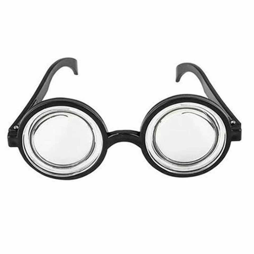 Funny Nerd Thick Lense GEEK GLASSES Professor Bookworm Cosplay Costume Accessory - Image 2 of 4