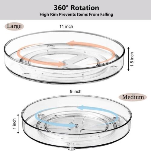 Lazy Susan Organizer, 11" 4 Pack, Turntable for Cabinet, Kitchen, Fridge, Pan... - Picture 4 of 9