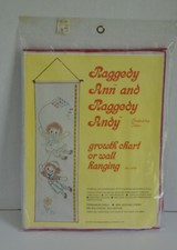 Raggedy Ann And Raggedy Andy  Child Growth Chart   Embroidery Kit NWT