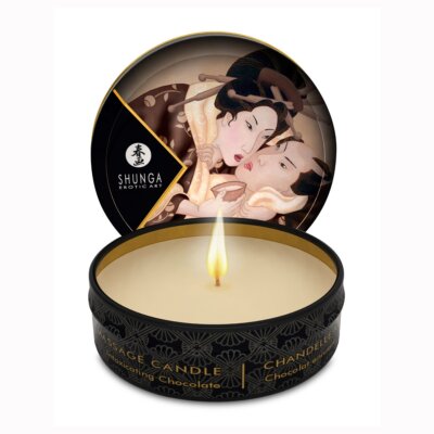 Shunga Mini Scented Intimate Soy Massage Oil Candle Chocolate 1oz Travel Size