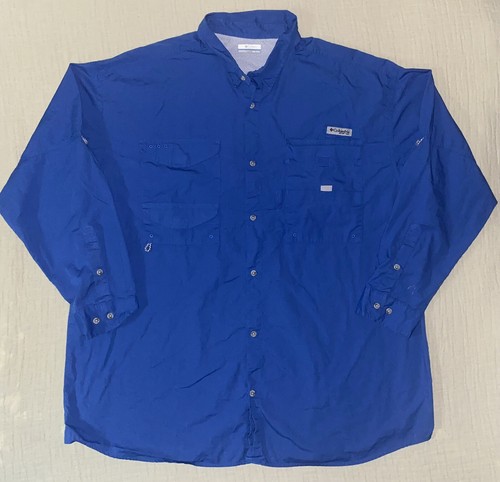 Chemise Columbia PFG Omni Freeze – Homme – Manches Longues – Bleu – Taille 2XL (56 Po) – Occasion TB État