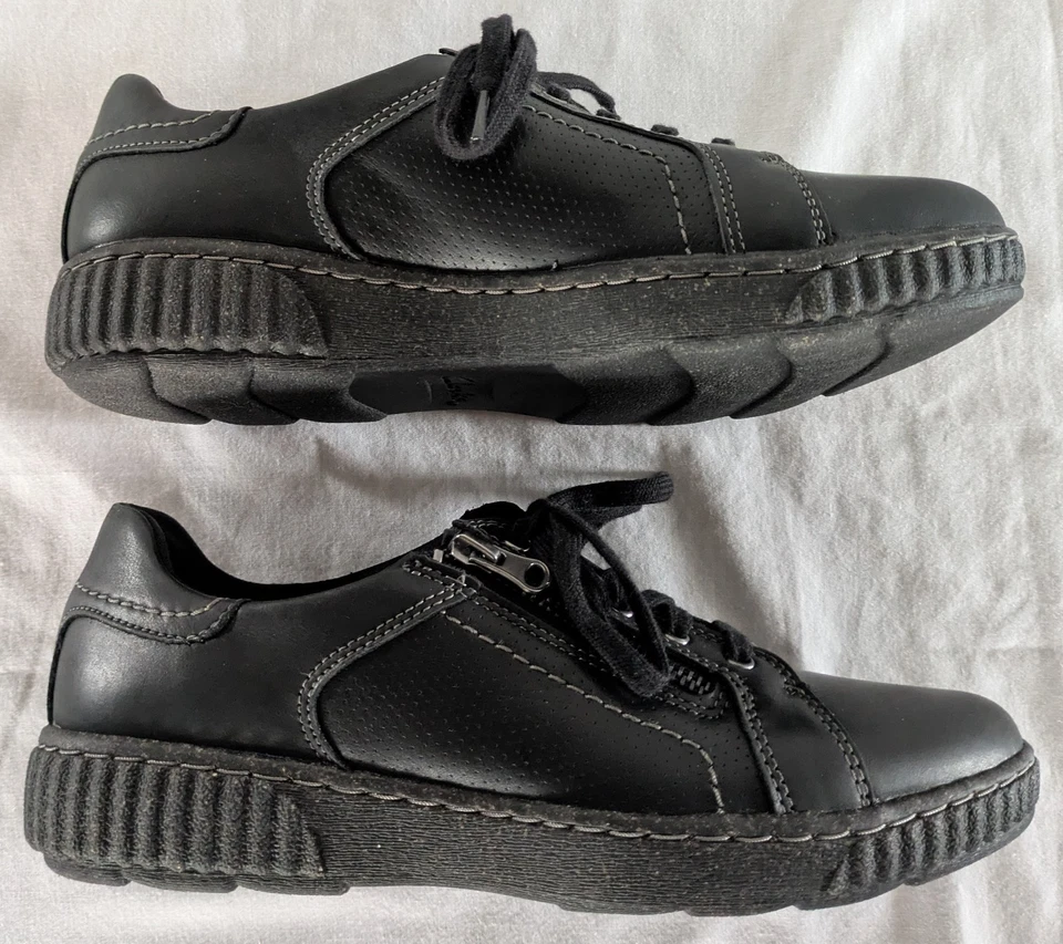 Женские туфли Clarks Collection размер 8 М черные кожаные на шнуровке Oxford с боковой молнией - Изображение 4 из 4