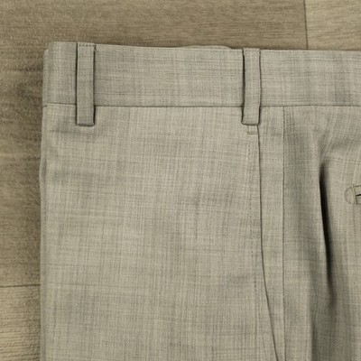 Zanella Wool Trousers Men's 40 (act 37 X 28.5) Gray Flat Front Dress Pants Italy