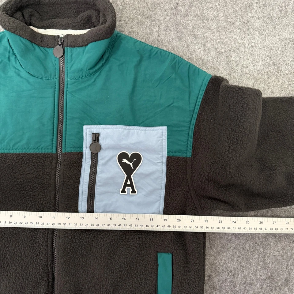 Puma x Ami Alexandre Mattiussi Sherpa Fleece Men’s Jacket Green Black Size M  - Image 3 of 4