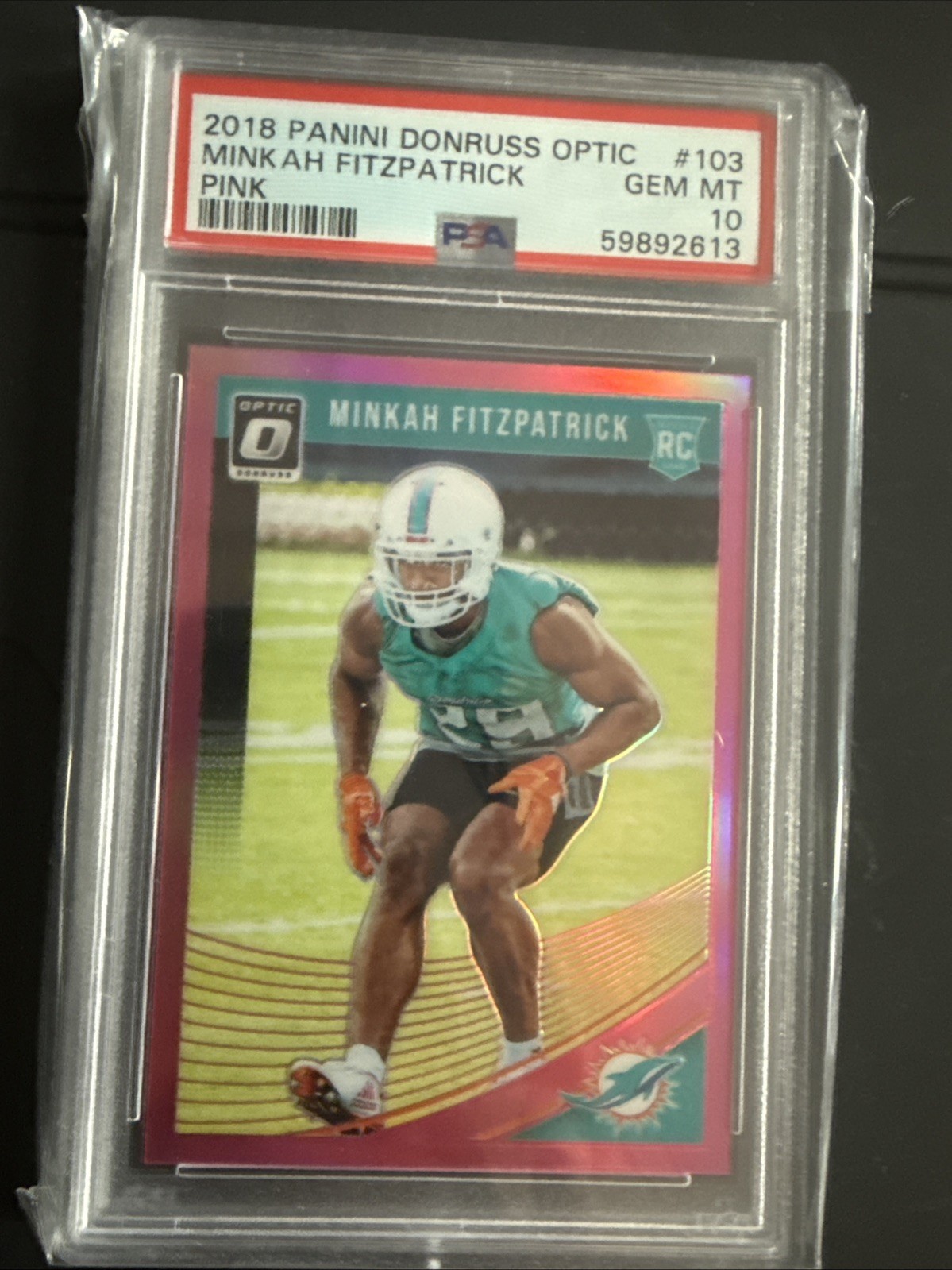 Minkah Fitzpatrick 2018 Panini Donruss Optic Pink Prizm RC #103 PSA 10 Rookie
