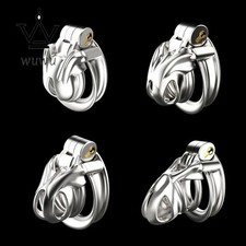 4 Sizes Stainless Steel Cobra Chastity Devices Double Arc with 4 Ring Lock Ring