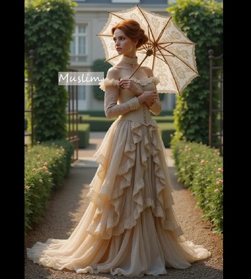 Champagne Victorian Prom Dress Baroque French Duchess Evening Dress Lace Party 