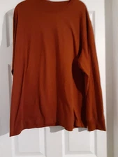 Eddie Bauer Men's Tall XL Long Sleeve Shirt Rust Brown Cotton Blend