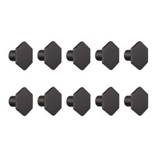 Solid Hexagon Cabinet Knobs 10-Pack 206599-BLK Matte Black Modern
