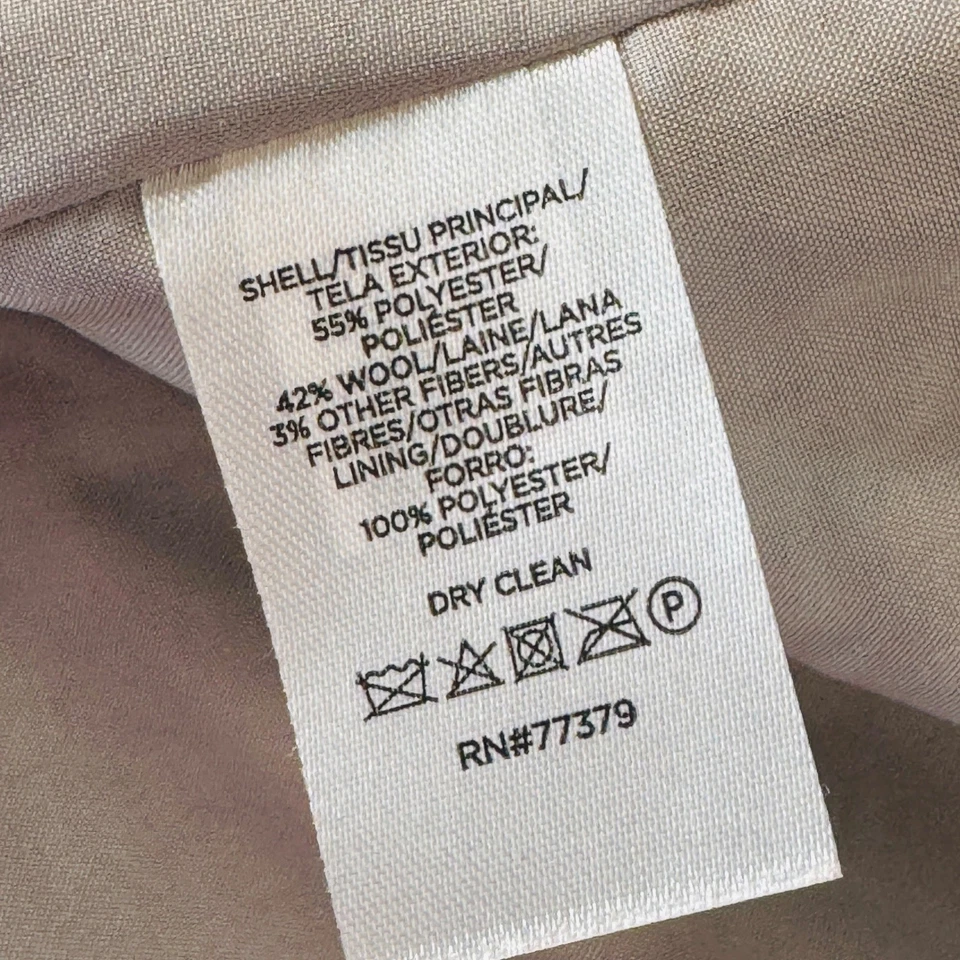 Blazer Ann Taylor Glen a Cuadros Un Botón Lana Neutro A Medida Preppy 8 Academia Foto 4 de 4