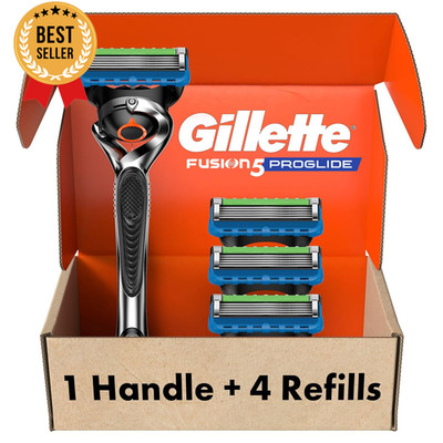 Gillette Fusion ProGlide Razor for Men, Handle + 4 Blade Refills