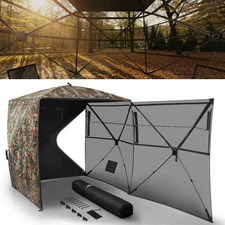 Hunting Blind 270° See Through, 3-4 Person Pop Up Hunting Tent with Double Op...