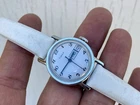 Vintage Timex Ladies Mechanical Watch Day Date White Dial 1970s RUNS WELL