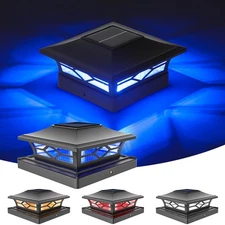 Solar Post Cap Light Outdoor Waterproof: RGB Color Changing - Solar Fence Cap...