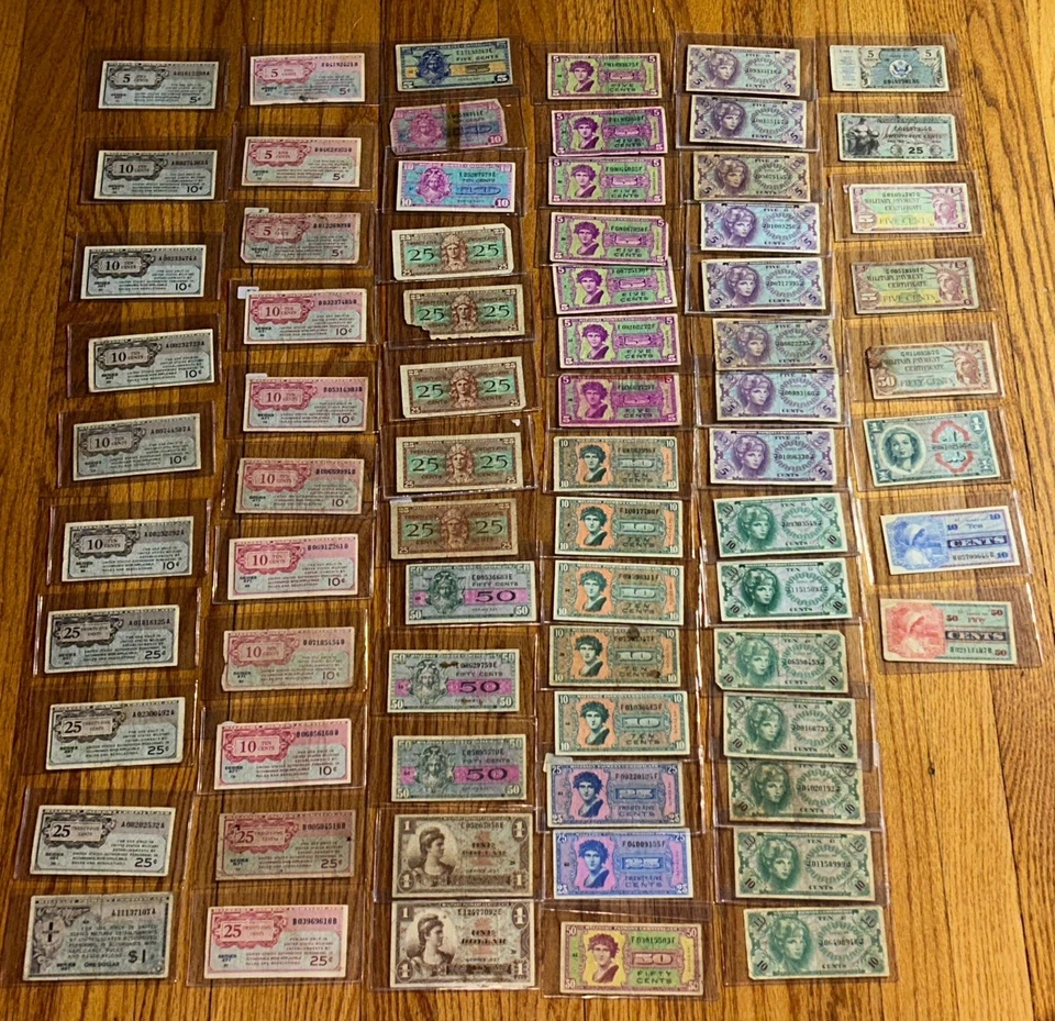 Military Payment Certificate Lot Of 75 MPC Several Series And Denominations Bulk - Image 2 of 4