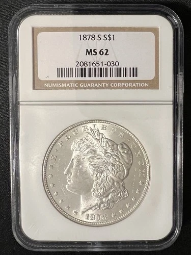 1878 S Morgan Silver Dollar NGC MS62