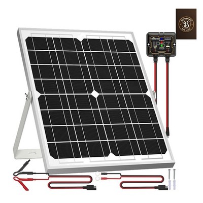 Solar Panel Kit 20W 12V, Waterproof Solar Battery Trickle Charger Maintainer ...