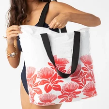 Aloha Collection Ohia Lehua Day Tripper Tote Bag Red Big Island ‘23 May Day