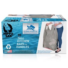 13 Gal Tall Kitchen Garbage Bags W/ Handles - 90Ct - Recycled