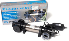 STU-36 Stainless Steel Pond and Aquarium Clarifier, 36-Watt