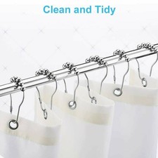 10pcs Curtain-Hooks Shower-Rods Poles Metal-Rings Bathroom for Glide Rustproof