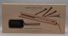 Kristin Ess Hair Signature Styling Set 3-in-1 Ceramic Flat Iron/Brush/Clips -NOB