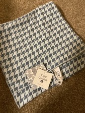 Kate Quinn Blue Houndstooth single Layer Blanket NWT 100 Organic Cotton