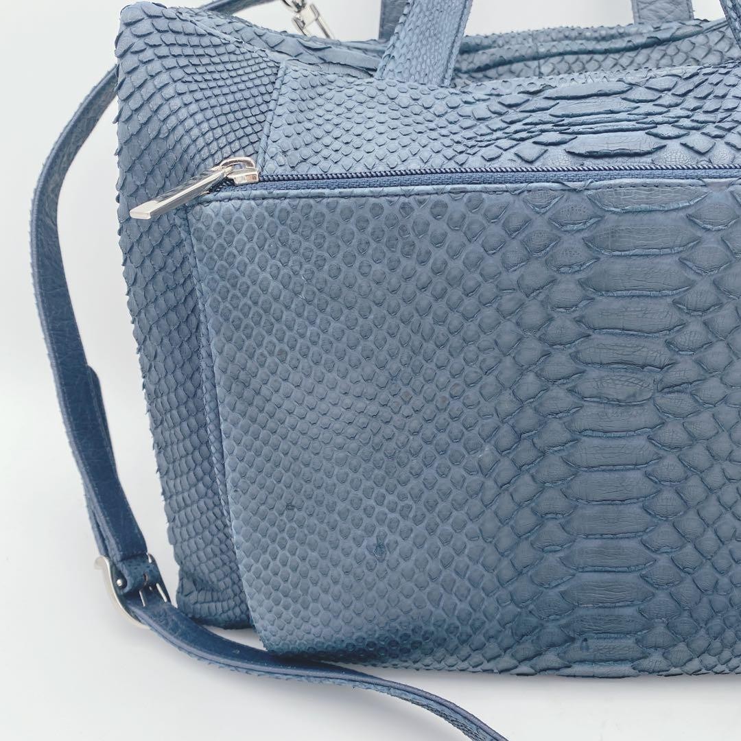 Good Condition 2WAY Real Python Mini Boston Bag E… - image 3