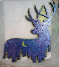 Laser art Deer stars and moon