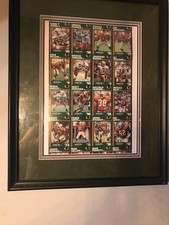 1994 Miami Hurricanes Uncut Card Sheet Dwayne Johnson The Rock mancave framed