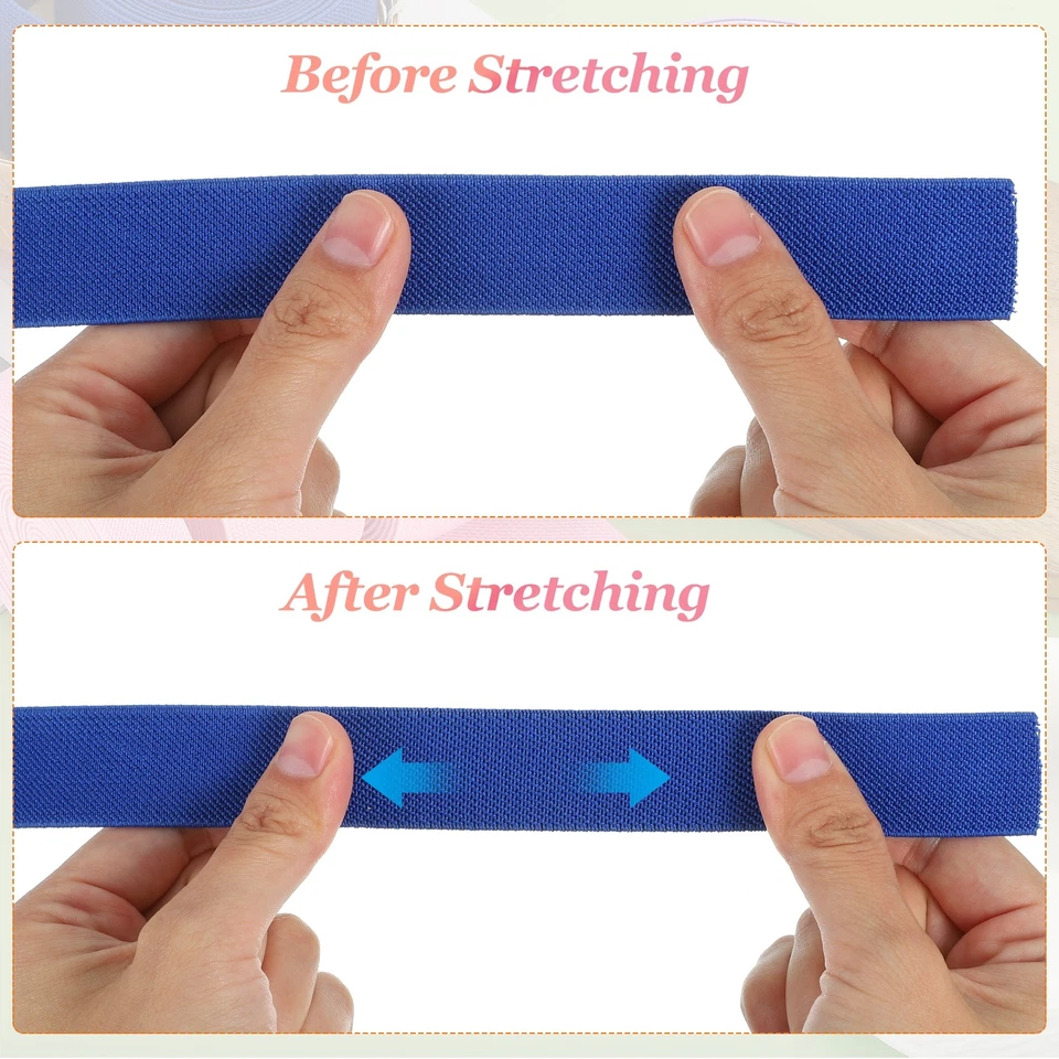 Bandas elásticas para coser carrete elástico tejido blanco de 1 pulgada x 5 yardas Foto 3 de 4