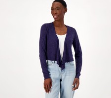 Joan Rivers Classics Collection Women's Top Sweater Sz L Cotton Blue A605976