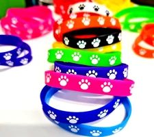 Silicone Rubber Bracelet Wristband Men's Women's Children's Cat/Dog PAWS
