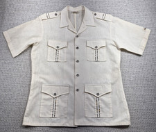 Vintage Mr Hawaii Shirt Mens Large White Short Sleeve Button Up Guayabera