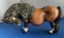 Cheval Ceramics Spaghetti  Mane & Tail Pony - Head Tucked - Chestnut Brown