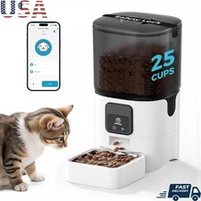 WiFi Automatic Cat Feeder Remote Control Smart Portion Slow Feeding 6L Capacity