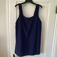 NWT Lands End Womens Blue Swim Dress Interior Shorts Classic, Modest, L