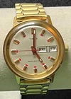 NO RESERVE Vintage TIMEX Marlin Day Date 26860 02774 Cool Red Hands & Indices