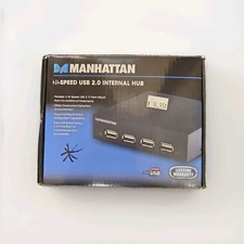 manhattan hi-speed usb 2.0 internal hub New Sealed 4 Ports 3.5” Bay Mount