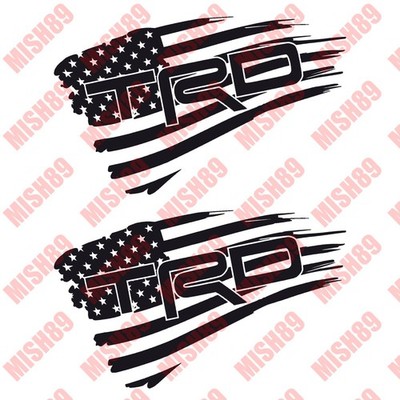 TRD Toyota racing development Tattered flag decal sticker bed side Tacoma Tundra