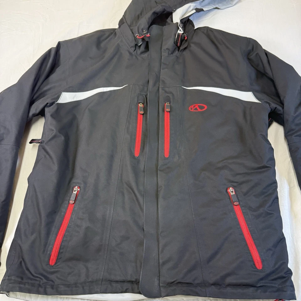 Marker адреналин куртка мужская L мягкая подкладка молнии открытый лыж пальто черный и красный - Изображение 3 из 4