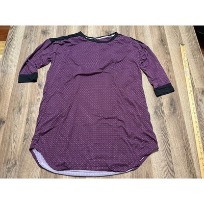 Simply Vera Vera Wang Tunic Top Womens Size L Purple Geometric Casual Excellent