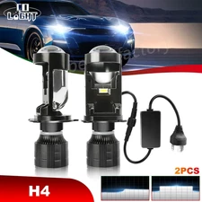 2x H4/9003 Bi-LED LED Projector Lens Hi-Lo Beam 120W Headlight Bulb Retrofit LHD