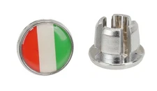 Handlebar Grip Plug Push-in Plastic Bar Ends ITALY ITALIAN FLAG (PAIR)