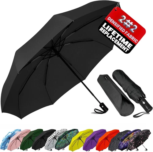 SIEPASA Compact Travel Umbrella - Windproof Auto Open/Close, Small Folding - Picture 1 of 12