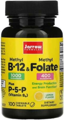 Jarrow Formulas, Inc. Vegan Methyl B-12 & Methyl Folate Extra Strength - Lemon