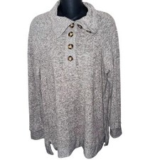 Anthropologie Saturday Sunday Gray Heathered Woman's Tunic Sweater Small
