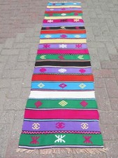 Turecki biegacz na kilim, bieżnik na dywany, ręcznie robiony dywan korytarzowy, schody długie 21"X81"