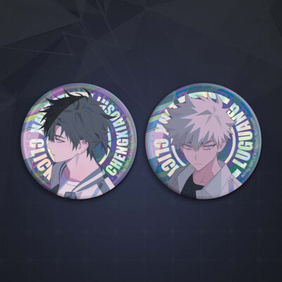 2pcs Link Click Shiguang Daili Ren Cheng Xiaoshi Lu Guang Badge Pin